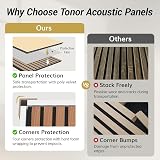 TONOR Wood Slat Panels 2 pcs 48 x 24 x 0.83 in Acoustic Wall Panels Dark Walnut view 3