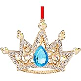 WaaHome Gold Crown Christmas Ornaments Metal Queen and King Crown Keepsake Ornaments for Christmas Tree Decorations Gifts for Women Girls Mom Sisters Kids, Teal