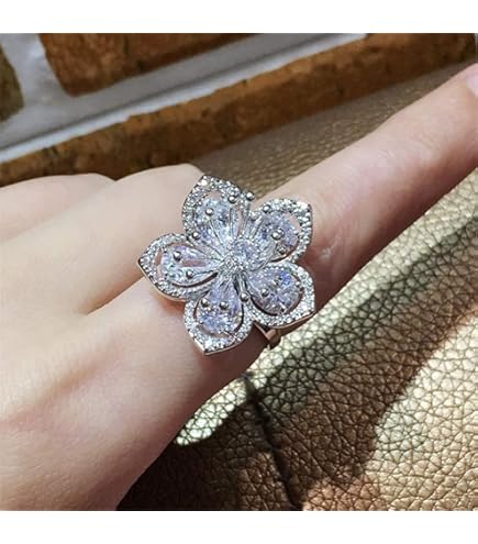 Amazon.com: TZ.2 Women's Fashion 18K Gold Plated Flower Ring