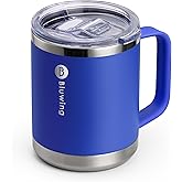 Bluwing Insulated Coffee Mug with Handle-12 oz Travel Coffee Mug with Lid Double Wall Stainless Steel Travel Tumbler Cup for Camping, Office, Home(Navy)