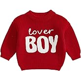 Toddler Baby Boy Valentine's Day Sweater Outfit Long Sleeve Embroidery Knit Tops Winter Pullover Infant Fall Clothes