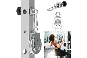 Vatemechie Height-Adjustable Cable Pulley System for Power Racks – Heavy-Duty Stainless Steel Swivel Pulleys, Tool-Free Installation, Fits 2x2 & 3x3 Racks (1/2" or 1" Holes), Silent & Wobble-Free​