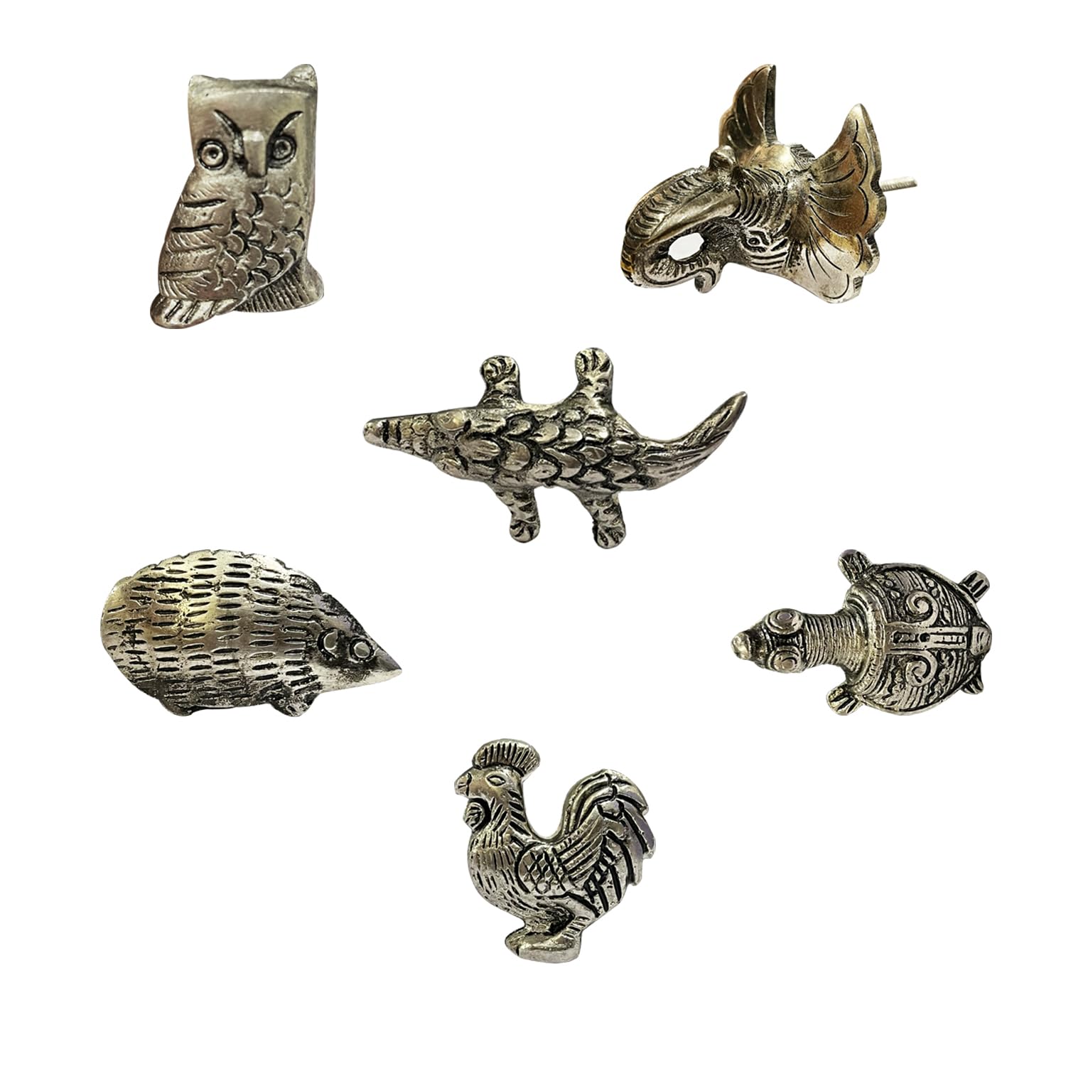 Perilla Home Set of 6 Metal Knobs Decorative Animal Shape Knobs for Room Kitchen Cabinet Hardware Cupboard Door Knobs Dresser Wardrobe and Drawer Pulls