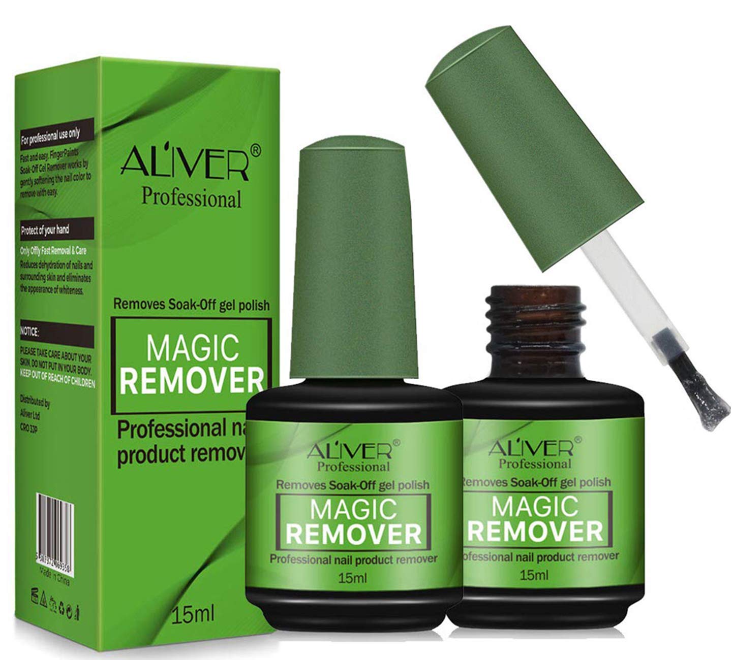 Magic Nail Polish Remover, Professional Removes Soak-Off Gel In 3-5 Minutes Quickly Easily Hurt Your Nails For Natural Gel Sculptured Nails Non-Irritating Nail Polish Remover - 2 Pack : Beauty