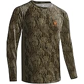 Huntrex Men's Camo Hunting Shirt with Zipper Pocket – UPF 50+ Fishing Shirts Sun Protection Long Sleeve Quick-Drying