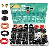 XBVV 158 Pcs Faucet Rubber Washers and Garden Hose Gasket Assortment Kit for Assorted Outdoor Faucets Stem Worn and Plumbing 