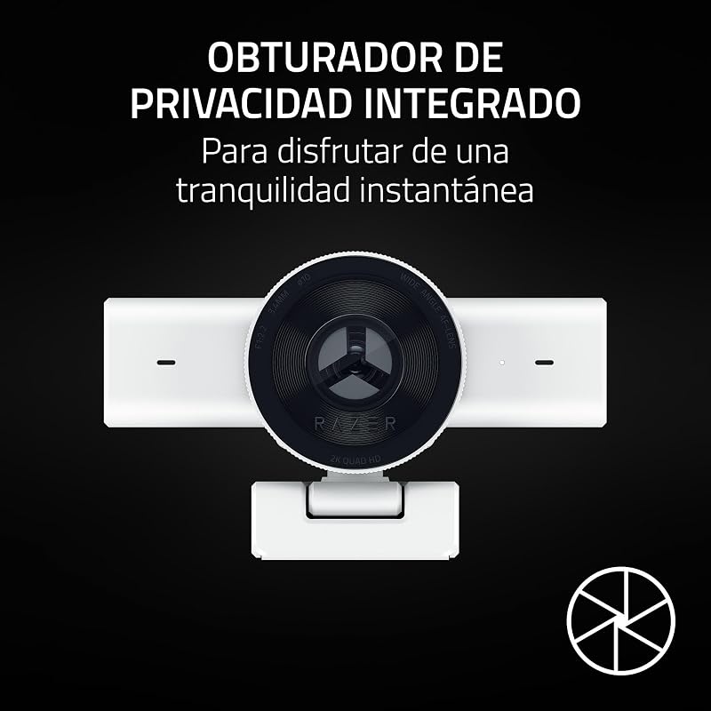 Kiyo V2 X - Webcam Full HD 1080p, 60 FPS para criadores - Autofoco - Objetiva grande angular - Microfone incorporado - Compatível com Open Broadcaster Software e Xsplit | Branco