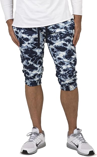 tie dye jogger shorts
