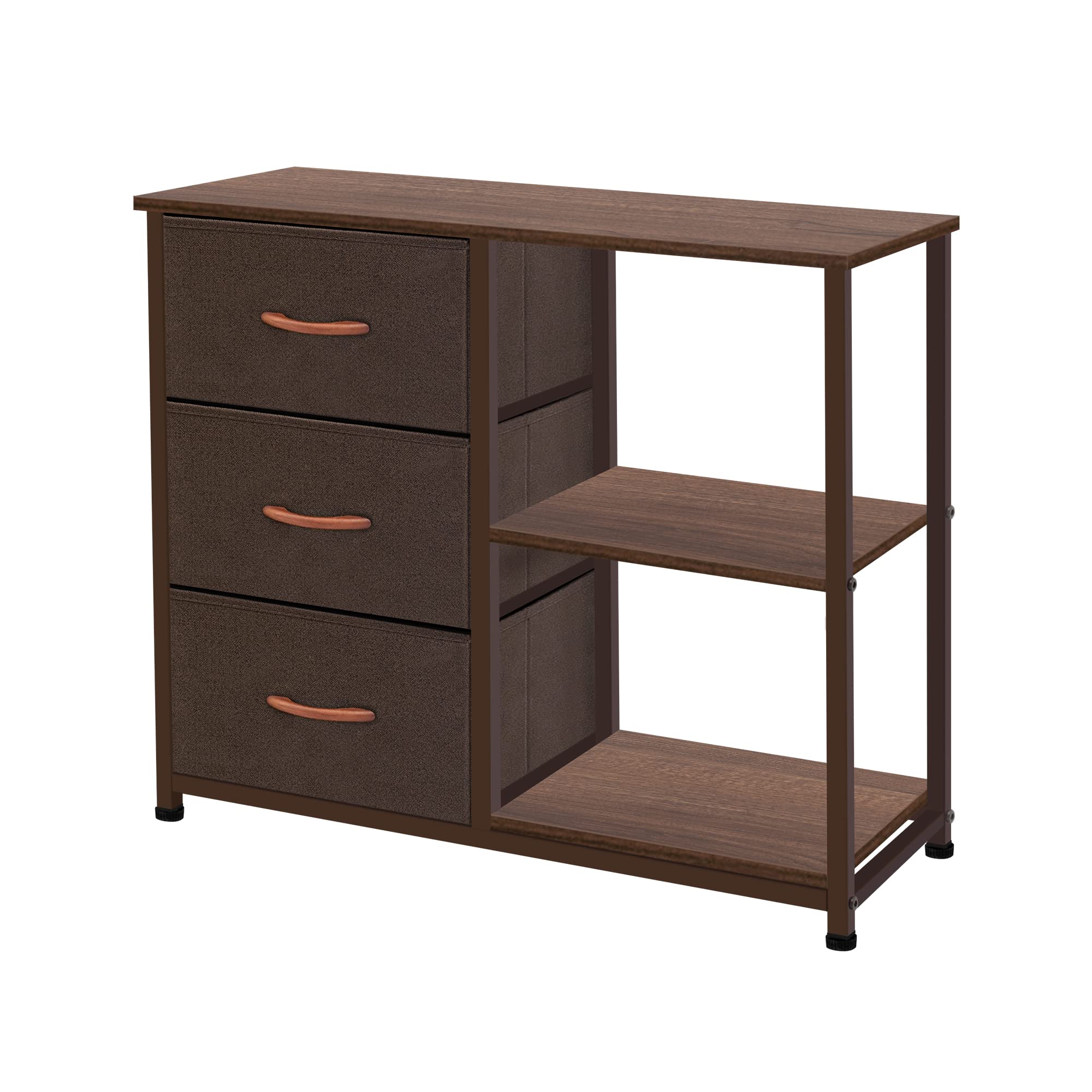 Photo 1 of **MISSING PARTS**
AZL1 Life Concept Rustic Brown Fabric Dresser, 4 Drawer Organizer Unit with 2 Shelves, Storage Chest for Bedroom, Entryway, Hallway, Living Room, Office, Coffee