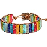 Plumiss Women Boho Handmade Natural Stone Crystal Leather Bead Wrap Bracelets Collection