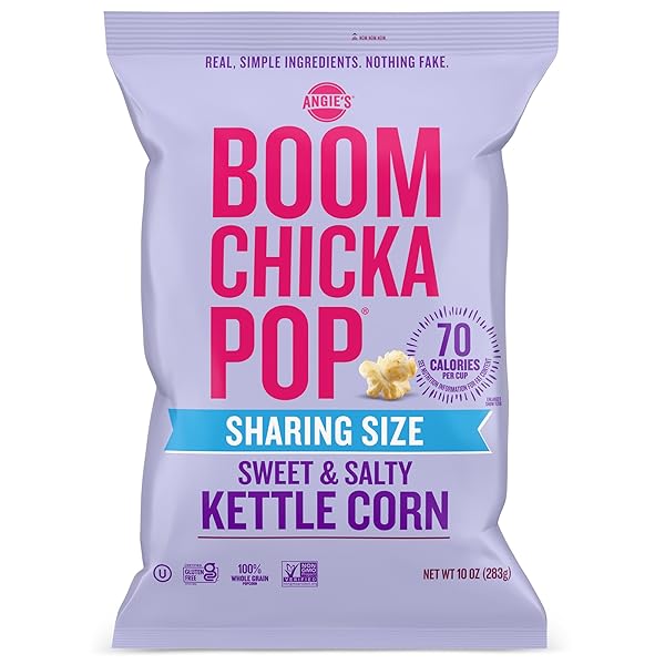 ANGIE’S BOOMCHICKAPOP SWEET AND SALTY KETTLE CORN POPCORN, GLUTEN FREE, PARTY SIZE 10 OZ.