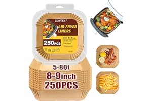 Air Fryer Liners for Cosori 6Qt and Chefman 8Qt Air Fryer, Airfryer Liners Disposable Square Parchment Paper for Air Fryer 5-