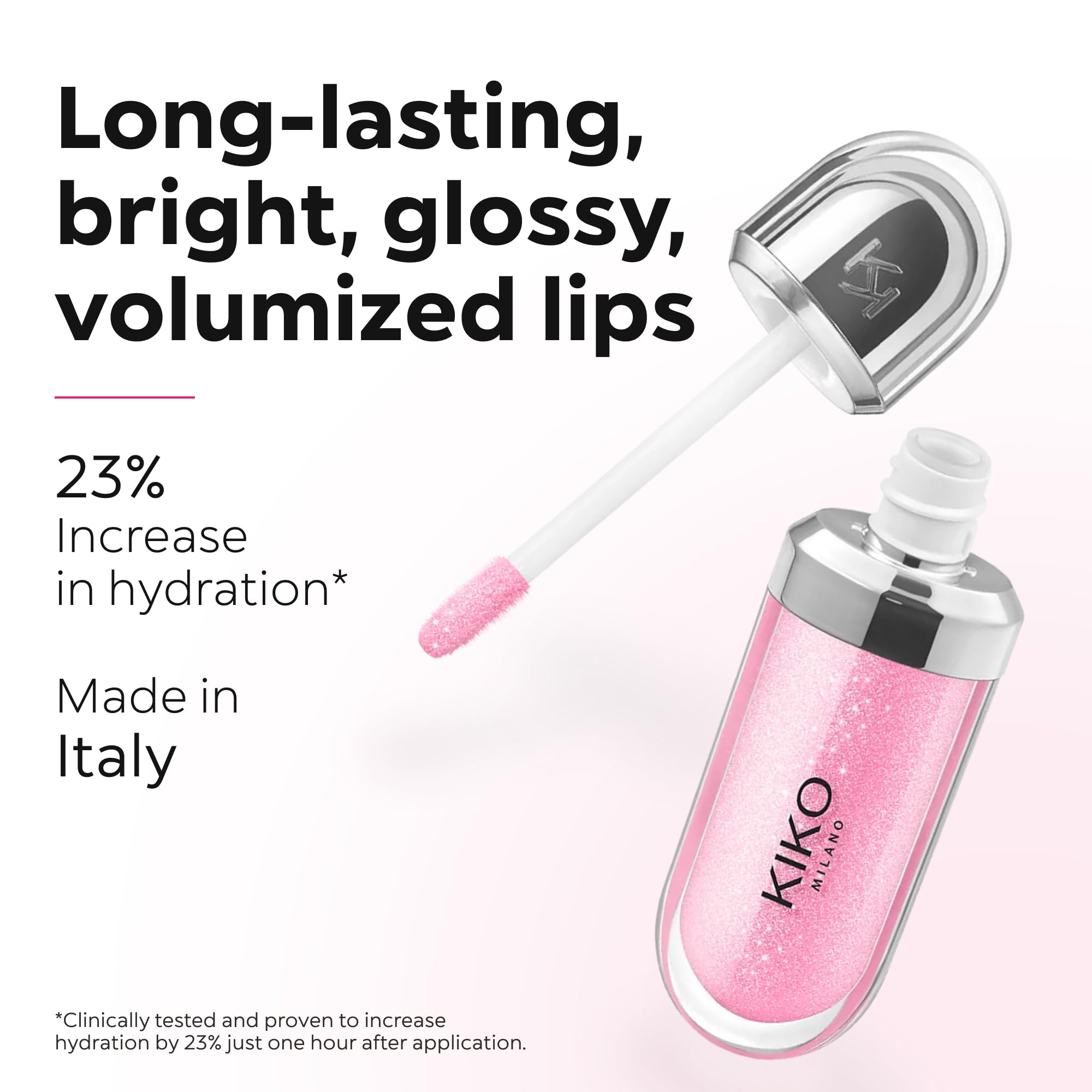 KIKO 3D Hydra Lip Gloss – High Shine, Hydrating, Plumping, Non-Sticky, Moisturizing Lip Makeup