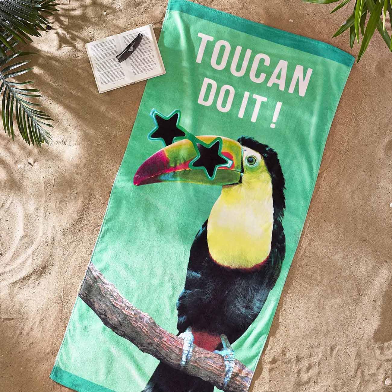 Catherine Lansfield Toucan DO IT 76 x 160 Beach Towel (Pair)