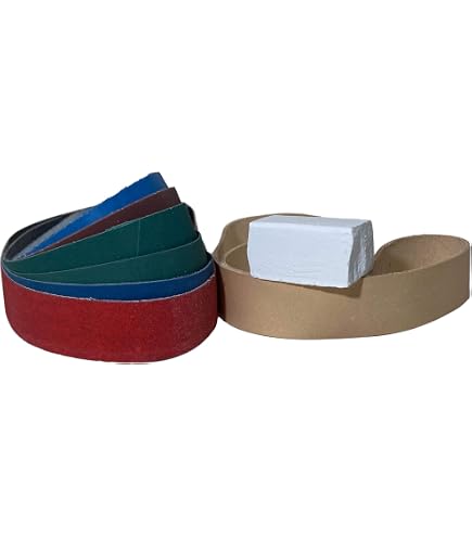 Pack De Bandas De Lijado 1x30 Pulgadas - 12 Granos, 2 De Cuero Y Compuesto Verde/blanco