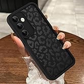 MOWIME Compatible with Samsung Galaxy S25 Case, Cheetah Print Shockproof Soft TPU Protective Cover for Women Girls, Slim Anti Scratch Leopard Case for Galaxy S25 6.2 Inch, Black