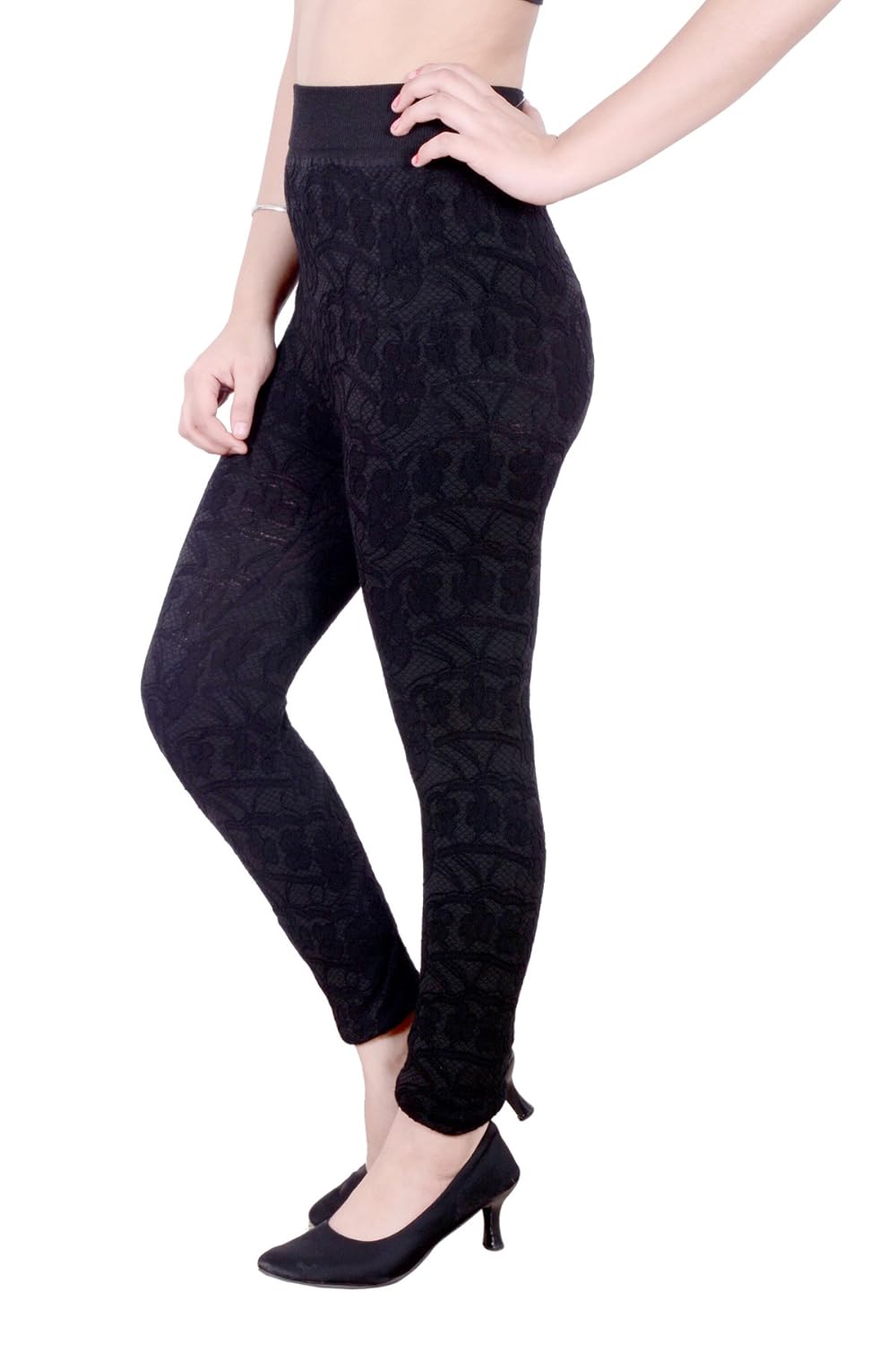 blinkin jacquard leggings for women girls (free size, ultra stretchable fabric)