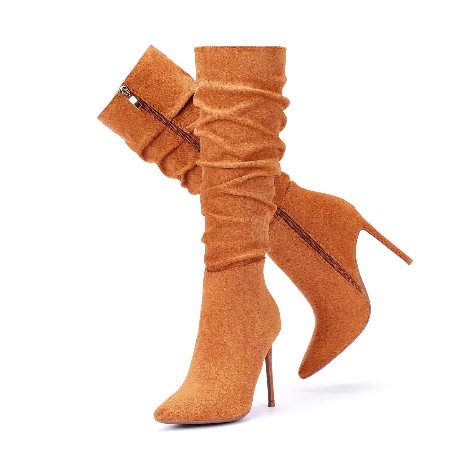 Elisabet Tang Women's Knee High Booties,Faux Suede