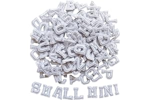 Zlettery 130pcs Iron on Letter Patches 0.7 inch, 5 Sets of 26 Embroidered Alphabet A-Z Patches for Clothing Jackets Hats Backpacks Jeans White