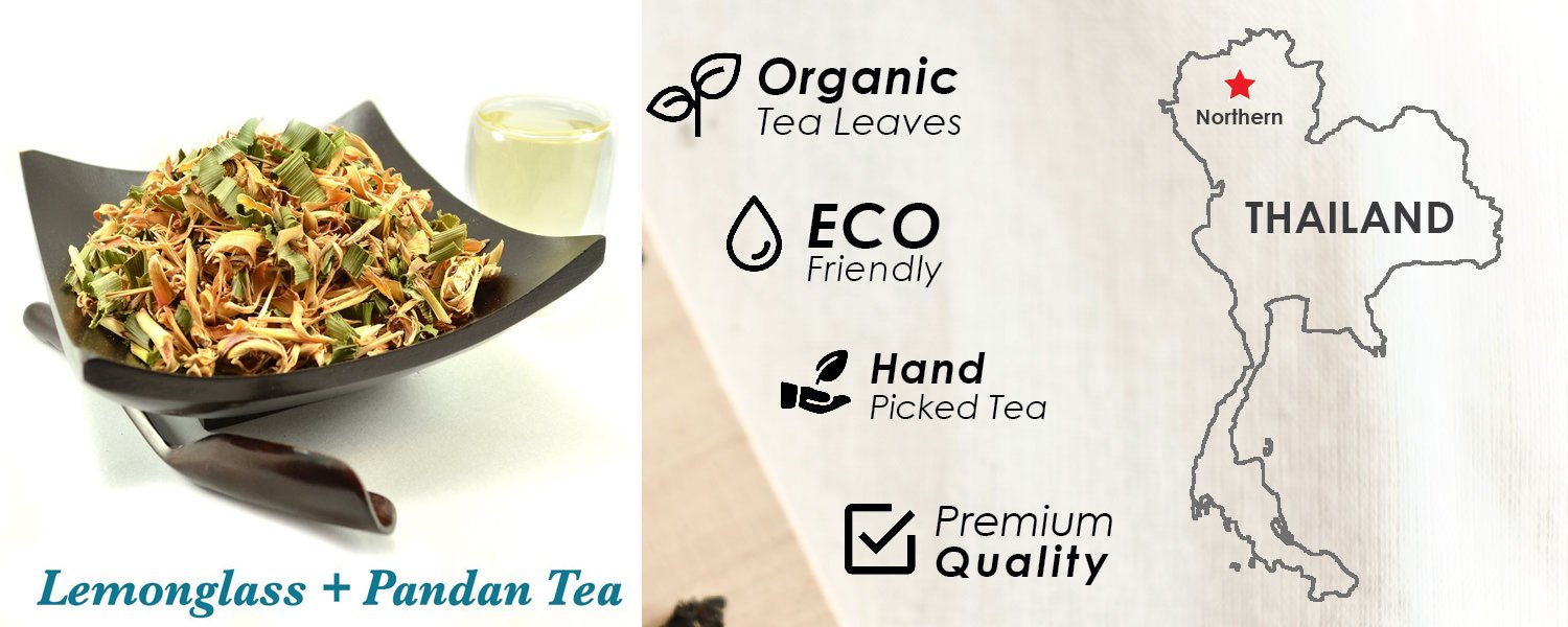 LEMONGRASS PANDAN TEA - Organic Herbal Tea Helps Blood Circulation (leaf) 3.5OZ