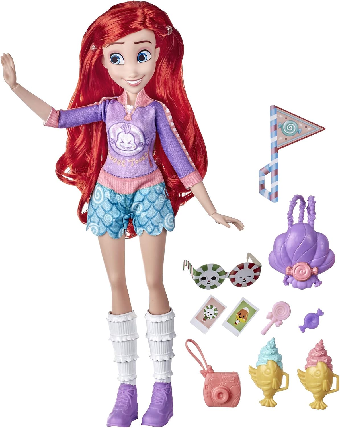 Disney Princess Comfy Squad Sugar Style Ariel Fashion Doll with Outfit and Sugar Rush-Inspired Accessories