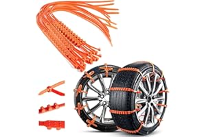KAMOJI 2025 Reusable Anti Snow Chains, 10/20 PCS Portable Snow Tire Chain for Pickup Trucks SUV, Emergency Snow Plastic Non-Slip Cable Tie, Snow Mud Chains for Winter Driving Muddy Road (10)