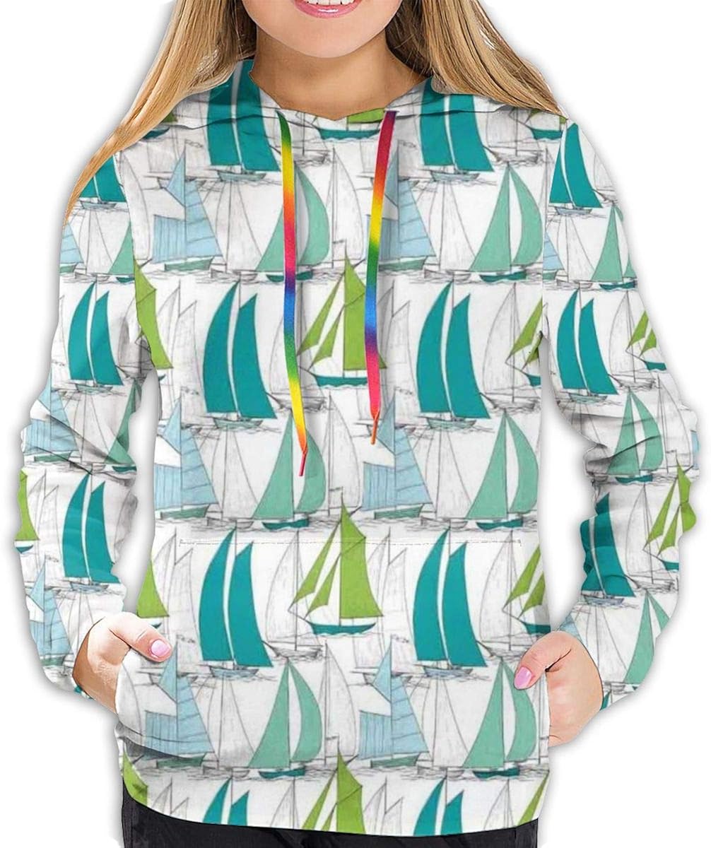 SJuczi Women's Hoodies Tops,Sailing Boats On The Ocean Surfing Coastal