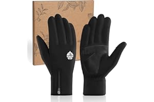 RIGWARL Winter Gloves Men and Women Medium-Thick, Gloves for Cold Weather with Thermal Plush, Touchscreen Running Glove Adjustable Zippered Wrist for Walking The Dog Hiking Camping Cycling Work