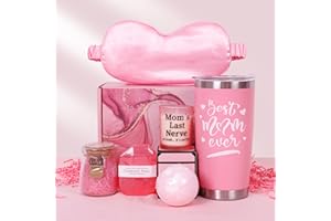 OurHonor Gifts for Women, Relaxing Spa Gift Basket Set, Best Mom Ever Bath and Body Care, Mothers Day Gifts, Christmas for Mom From Daughter Son Sister (Pink)