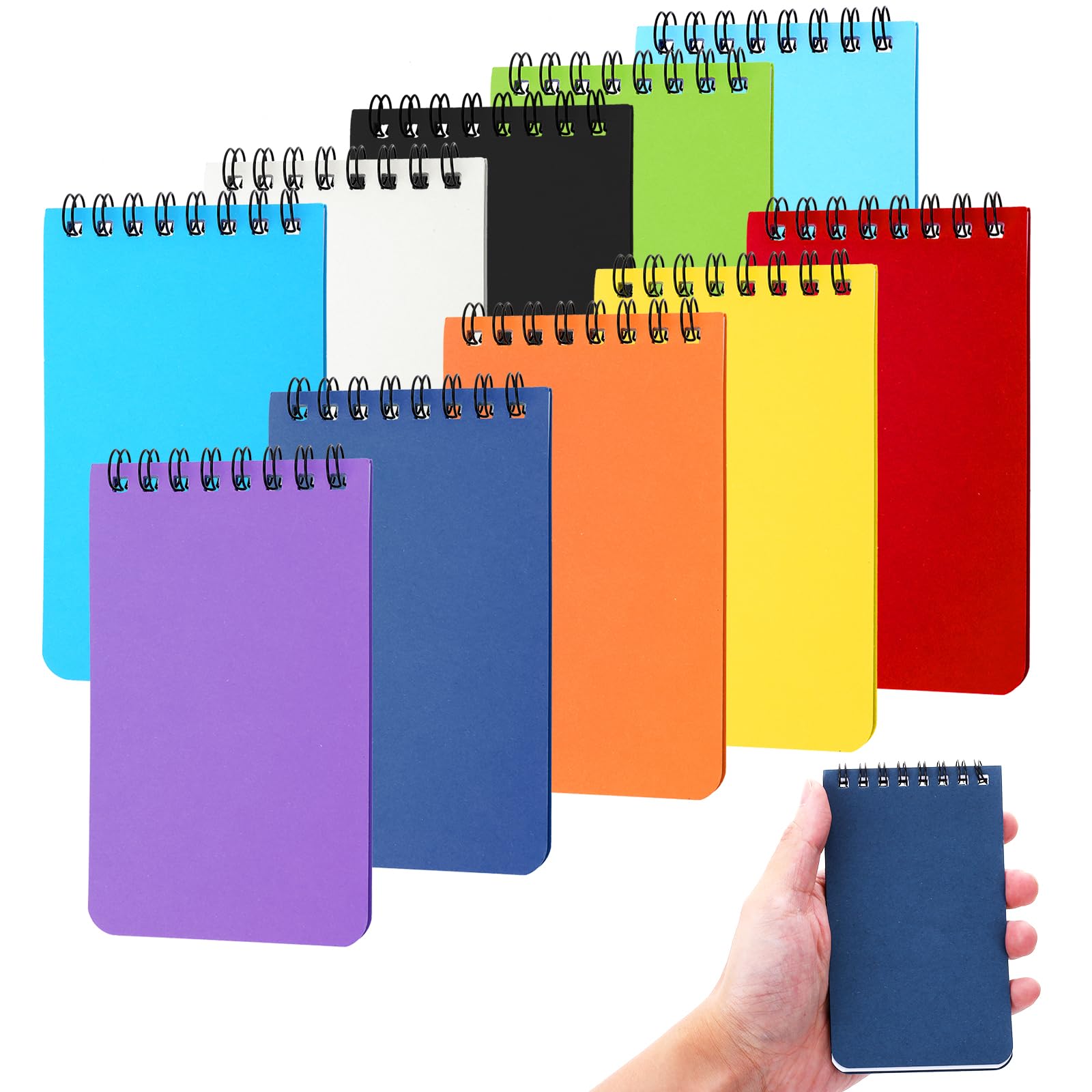 10 Pack Pocket Notebook Small Spiral Notebook 3 x 5 Inch Mini Notepad Colorful Memo Notebook Bulk Note Pads Lined Notebooks for School Office Supplies