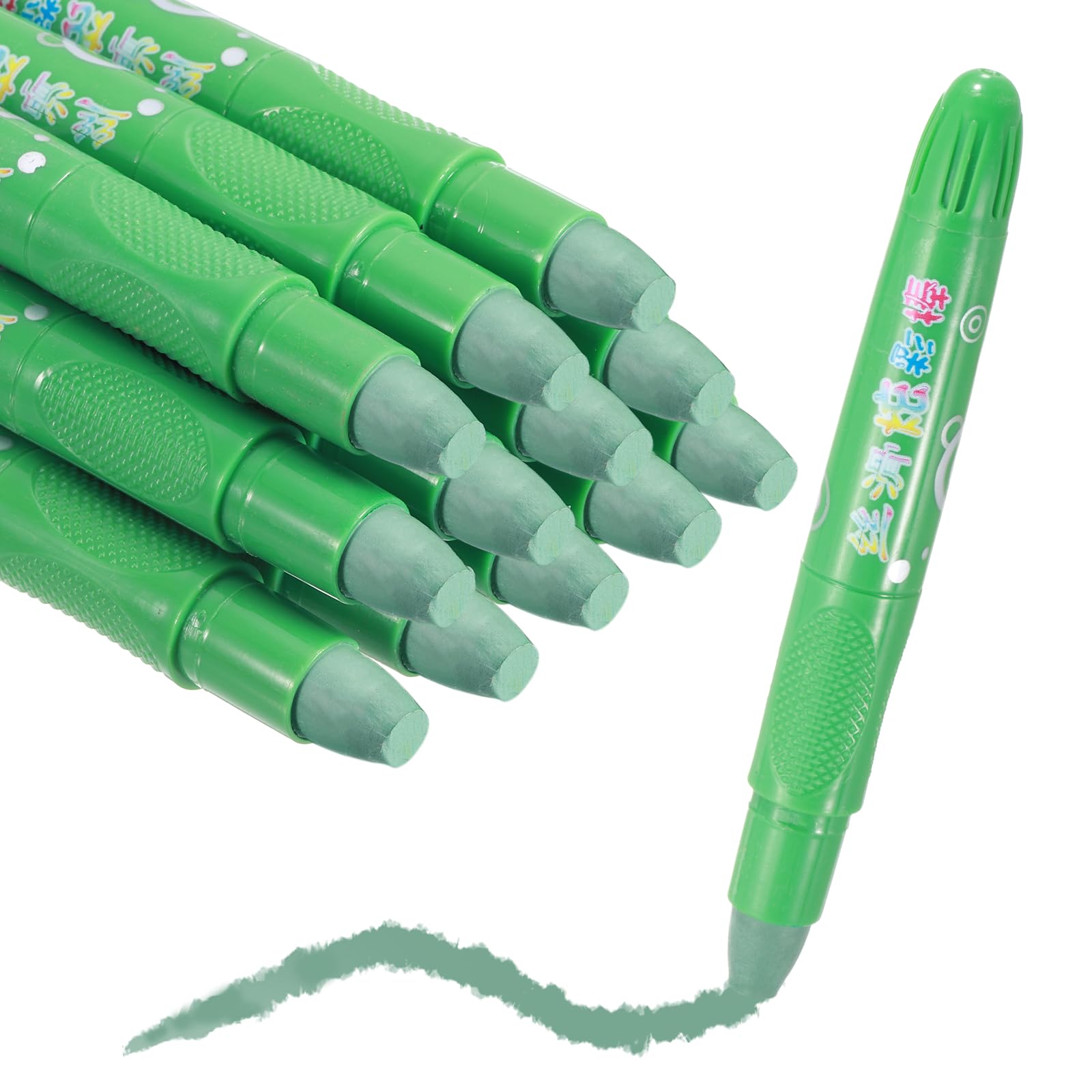 sourcing map Twist Crayons, Twist Crayons Gel Watercolor Set Washable Silky Smooth for Arts Drawing DIY Craft Project Coloring Supplies Gift(Grass Green, Pack of 12)