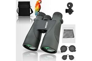 LUXUN 12x50 Binoculars for Adults Long Range, HD Binoculars for Adults with Smartphone Adapter, Binoculars for Hunting Birdwa