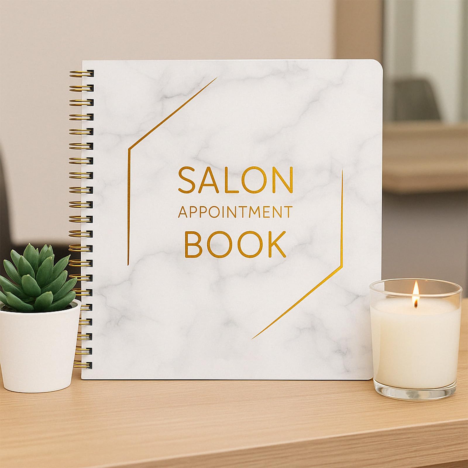 Photo 1 of Extra Large 6 Column Salon Appointment Book, 12.75" x 13.5" Undated 2025 Notebook Planner with 200 Pages, Daily & Hourly Schedule Book in 15 Minute Increments, Spiral Organizer for Appointments
