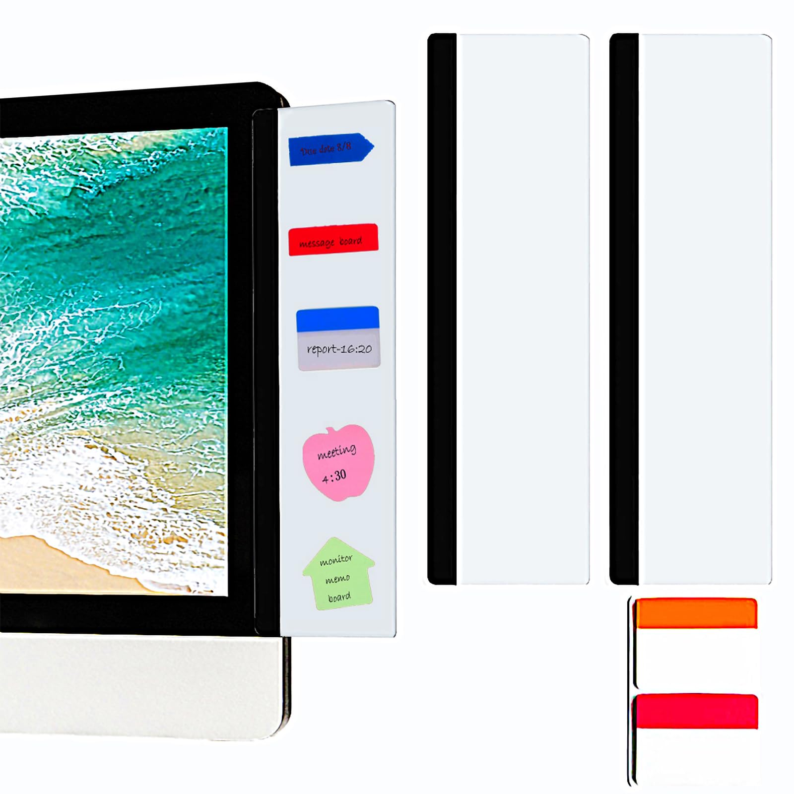 Photo 1 of Lchen Computer Monitor Memo Board, Acrylic Monitor Message Holder Transparent Monitor Sticky Note Board Reminder Home Office Accessories Desktop Organizer (Left/Right)