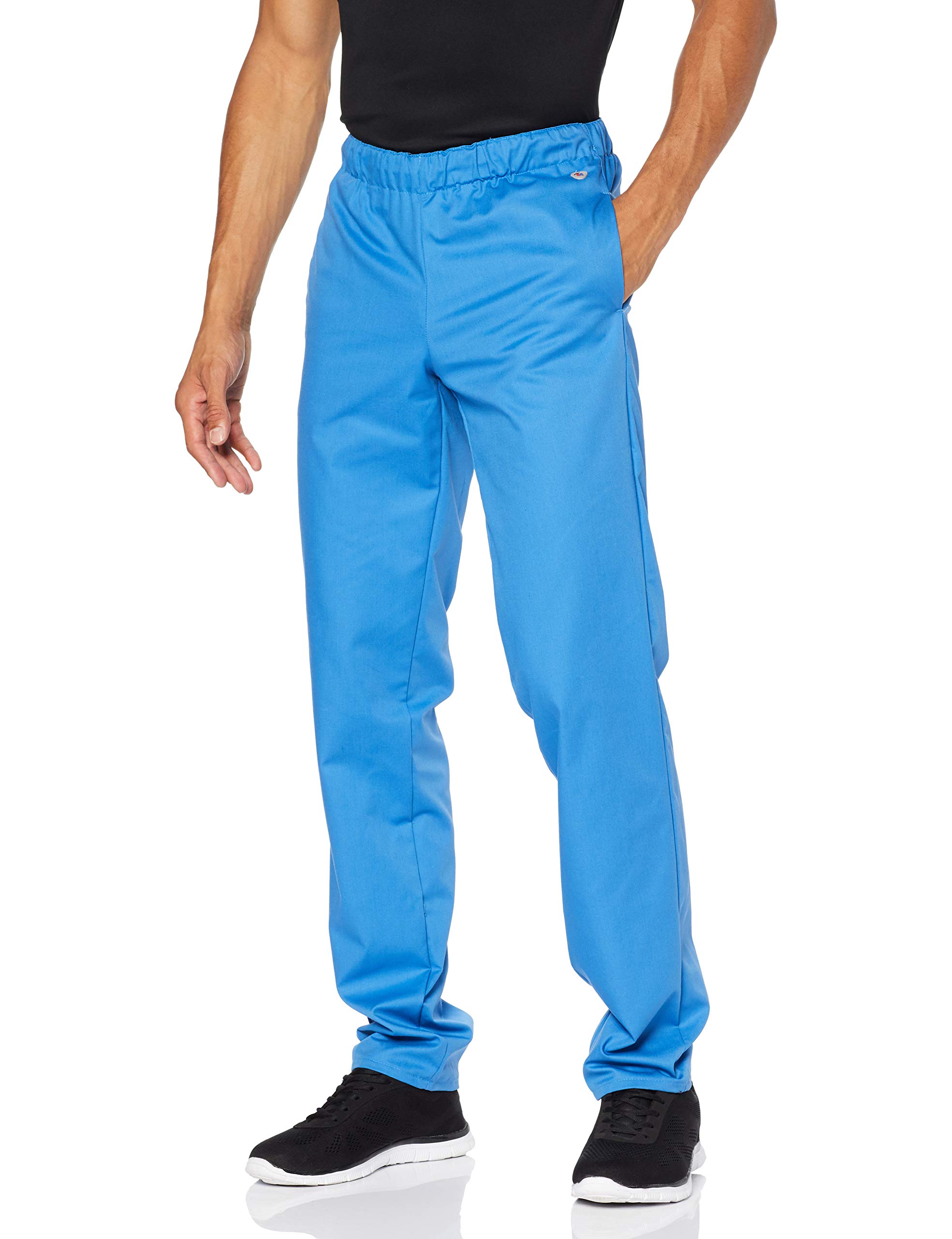 BP 1645-400-0116/Sl, Unisex trousers, with elasticated waist 215,00 g/m², fabric blend, Color azure blue, Size Sl