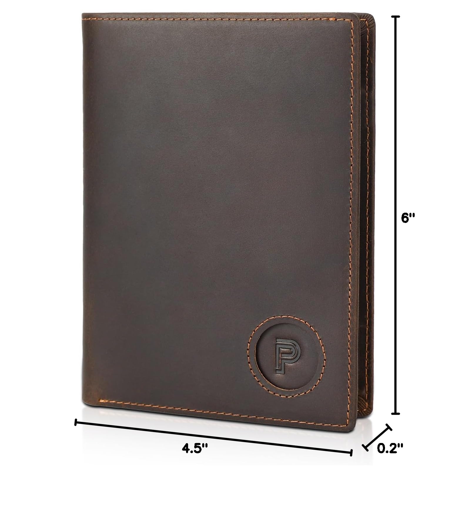 Polare Luxury RFID Blocking Leather Passport Holder Travel Wallet For Men and Women (Dark Brown with AirTag Slot)