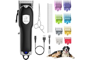 Gooad Dog Clippers for Grooming, Dog Grooming Kit, Cordless Dog Grooming Clippers for Thick Coats, Dog Hair Trimmer, Low Noise Dog Shaver Clippers, Quiet Pet Hair Clippers for Dogs Cats