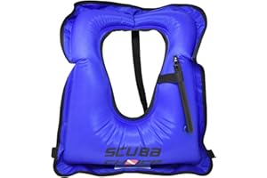 Scuba Choice Snorkel Vest w/Crotch Strap, Durable Inflatable Snorkeling Vest for Adults 100lbs-200lbs, Easy Oral Inflator, Nylon & TPU Material - Size Large, Royal Blue