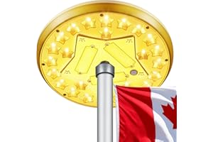 Aurolit Solar Flag Pole Light, High-Lumen Flag Pole Light Solar Powered, 25 Bright LED for 15-30 Ft Outdoor Flagpoles, All-Ni