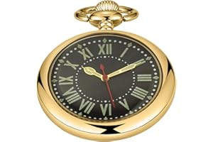 Whodoit Classic Uncovered Men's Pocket Watch, Pocket Watches with Chain for Men