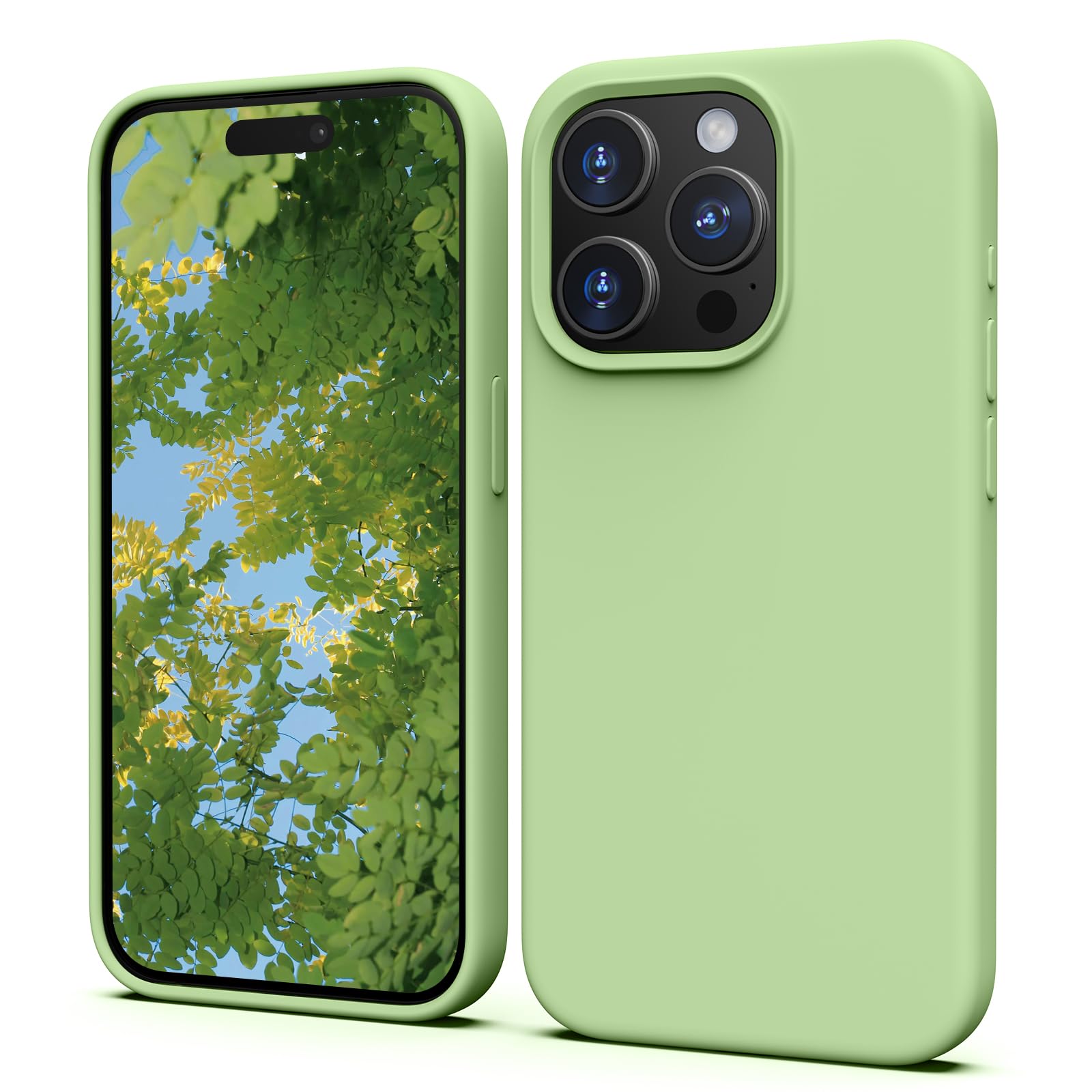 TIIXXA Silicone Case for iPhone 15 Pro Case, Soft Ultra Slim Protective Shockproof Liquid Silicone Phone Case, Anti-Scratch Microfiber Lining, 6.1" Mint Green — image 1