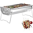 Zorestar Portable Folding Charcoal Grill, Premium Stainless Steel Outdoor BBQ for Camping, Picnics, Backyard Barbecues, Easy Setup, Storage, Ventilation Design, Sturdy & Compact for Travel