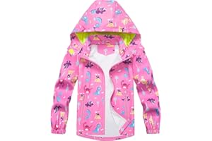 HZXVic Toddler Boys Raincoat Waterproof,Lightweight Kids Rain Poncho Jacket Windbreaker Outwear Coat