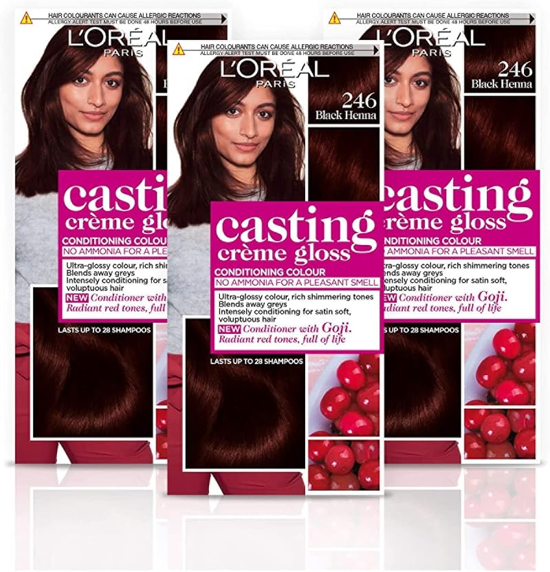 L'Oréal Casting Crème Gloss 246 Black Henna Red 3 Pack Semi-Permanent