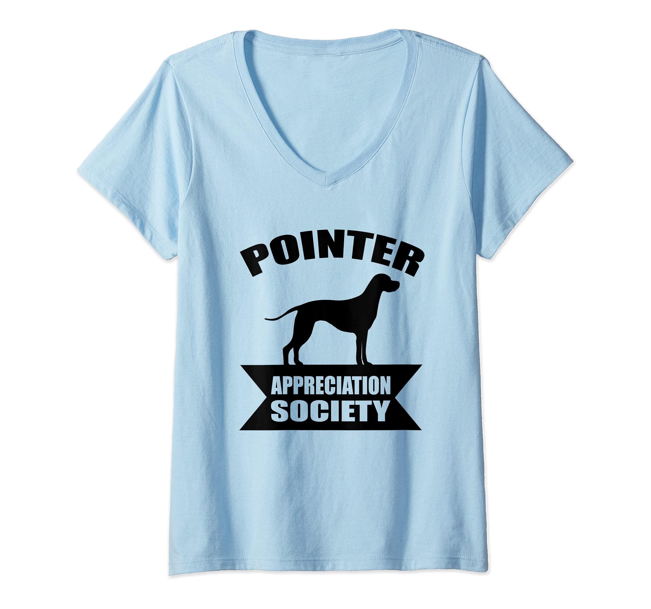 Womens Pointer Dog V-Neck T-Shirt