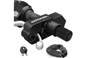 MATEWORK Motorcycle Lock Anti Theft Heavy Duty, Motorcycle Handlebar & Brake Lock with Helmet Lock, Bike Lock, Universal for All Bike Motorcycle Black