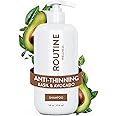Routine Wellness Anti-Thinning Shampoo for Thinning Hair - Biotin DHT Blocker Women & Men - Color Safe Shampoo for Hair Loss & Healthy Hair - Basil & Avocado - 14oz