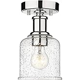 Z-Lite 734F1-CH Bryant Flush Mount, 1-Light 60 Watts, Chrome