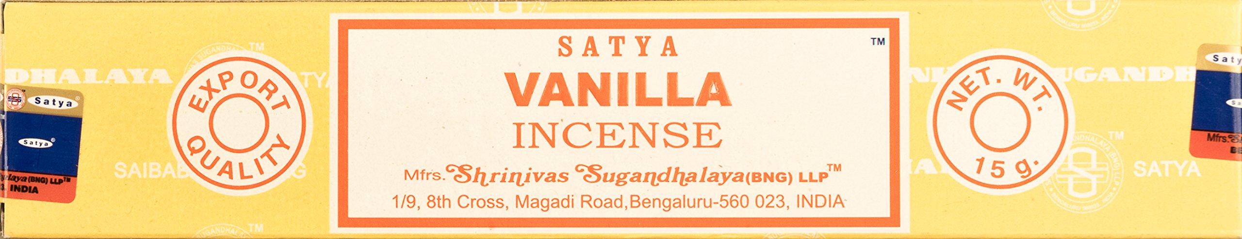 ETHNICITI Satya Nag Champa Genuine Vanilla 15g Incense Sticks 1 Pack (Vanilla)