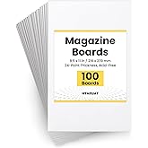 HYARUAT 100 Pack 8.5 x 11 Magazine Boards, 24PT Acid-Free White Cardboards | Cardstock Backing Boards for Magazines, Large Comics, Sheet Music, Paper Collectibles Support&amp;Prints Storage&amp;Fabric Organizer